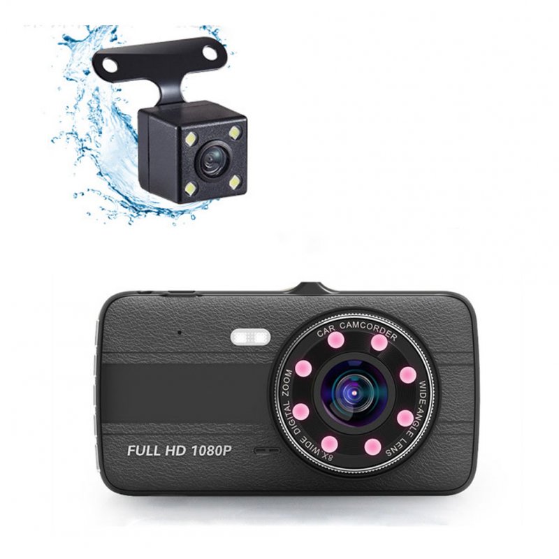 4-inch Car  Driving  Recorder 1080p High-definition Wide-angle Camera Led Fill-in Light Night Vision Dual Lens Hidden Dash Cam 