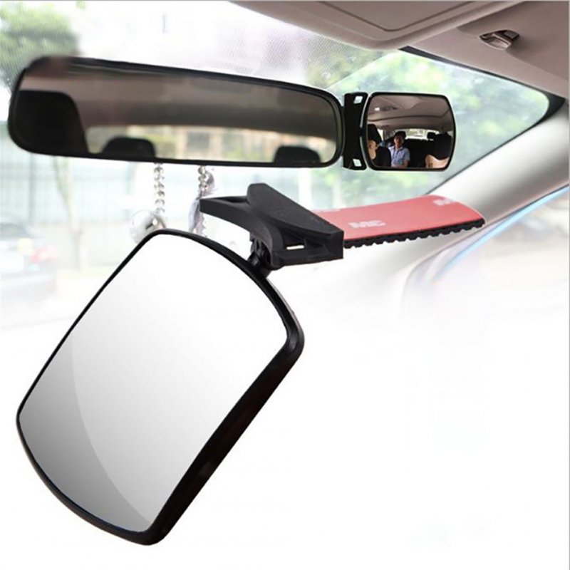 Car Interior Rearview Mirror Auxiliary Mirror Adjustable Wide-angle Curved Surface For Rear Baby Observation 