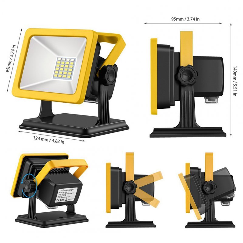 15w / 30w Led Rechargeable Flood  Light 3.5h Fast Charging High-brightness Warning Lamp Portable Emergency Light For Outdoor Camping 