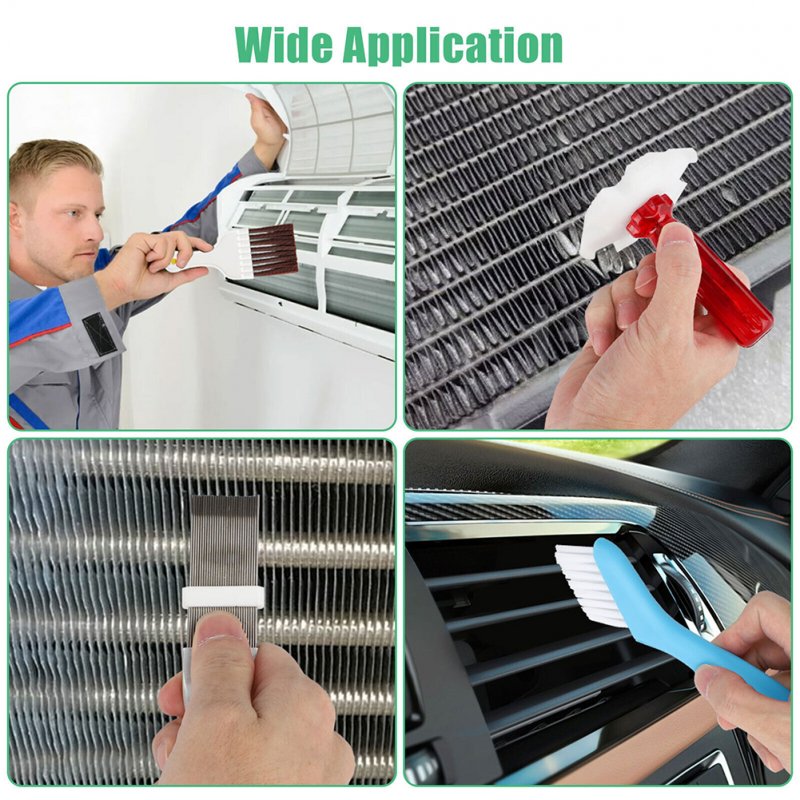 5pcs Air Conditioner Fin Cleaner Set 3 Different Condenser Fin Straightener 2 Different Condenser Brush Clean Set 