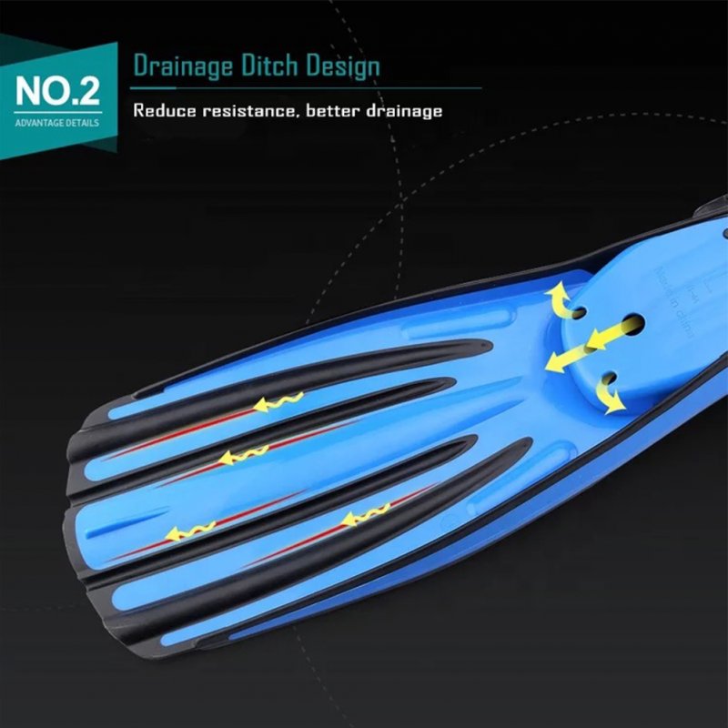 1 Pair Adjustable Swimming Fins Long Flippers Diving Shoes for Snorkeling Diving Swimming Training Clear Blue R 41-44