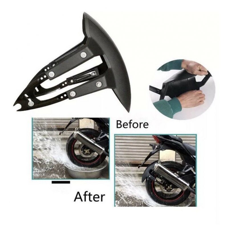 Universal Motorcycle Rear Wheel Cover Mudguard Splash Guard Mudguard+Bracket Black black