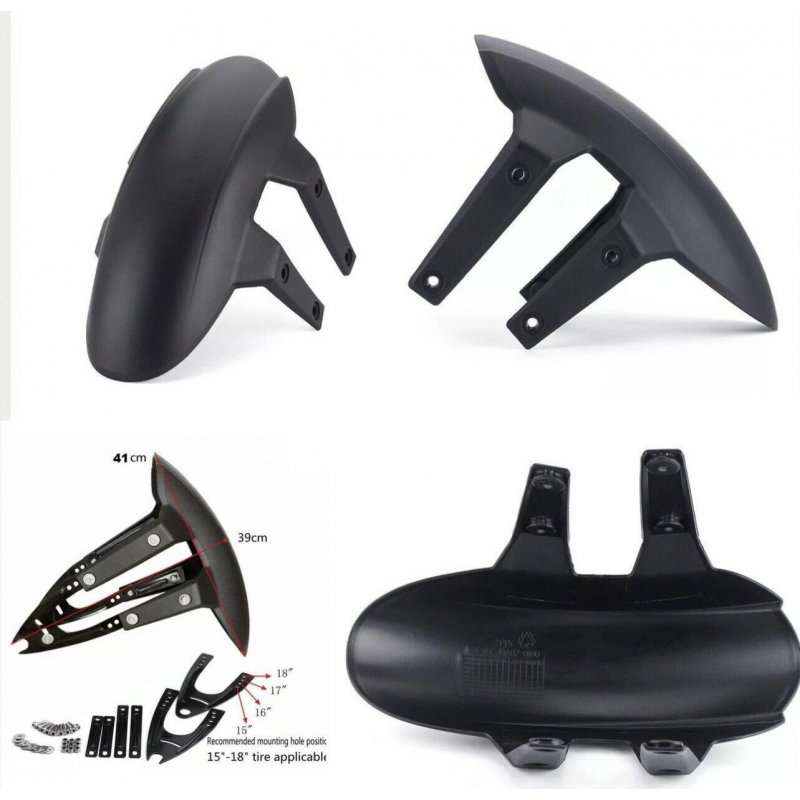 Universal Motorcycle Rear Wheel Cover Mudguard Splash Guard Mudguard+Bracket Black black