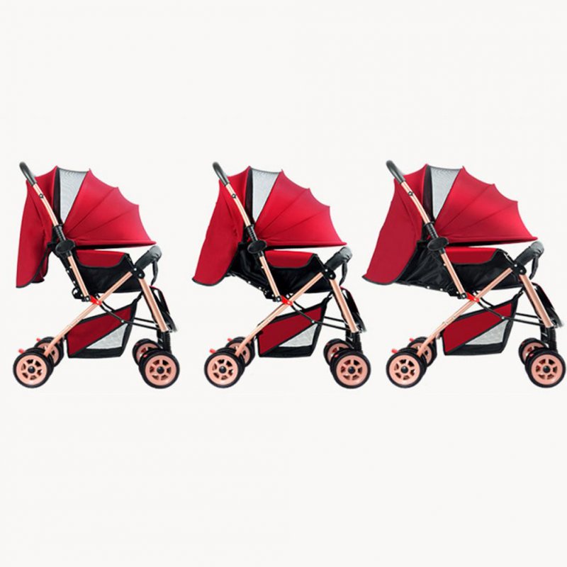 Baby Stroller Four-wheel Lightweight Foldable Baby Carriage Two Way Baby Pushing Car 