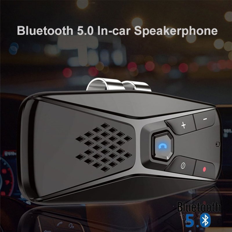 Hands-free Bluetooth 5.0 Car Kit Wireless Speaker Auto Sun Visor MP3 Player Speaker Support Siri Google Assistant 