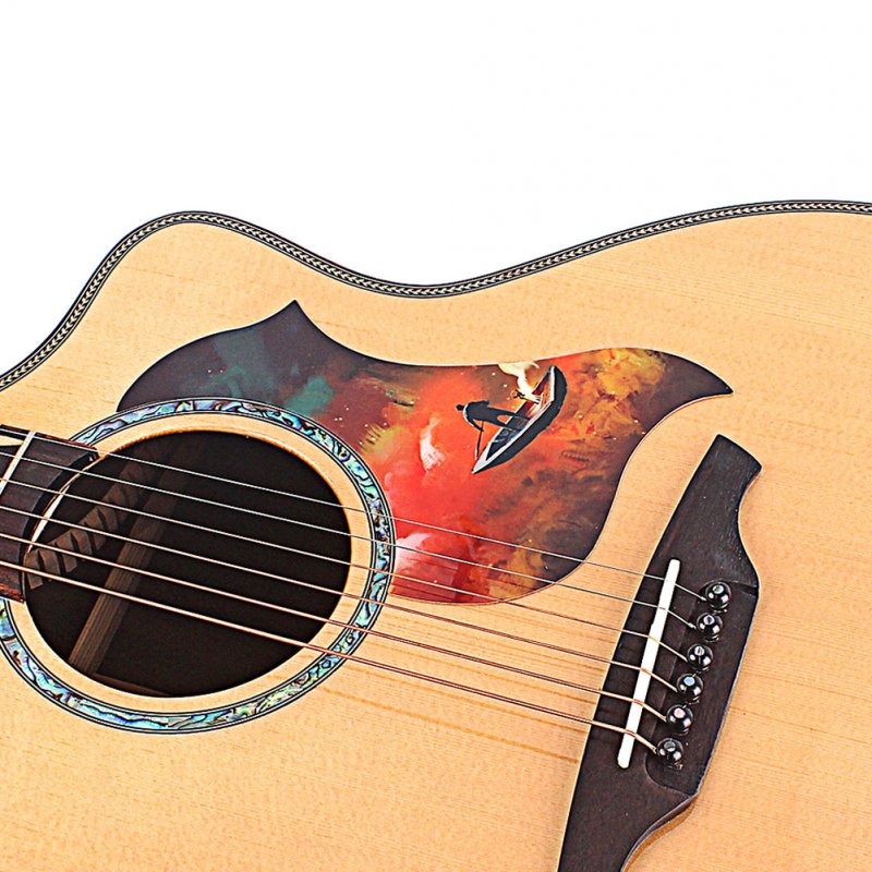 128mm Folk Acoustic Guitar Pickguard Self-adhesive Pick Guard Sticker for Acoustic Guitar Parts As shown