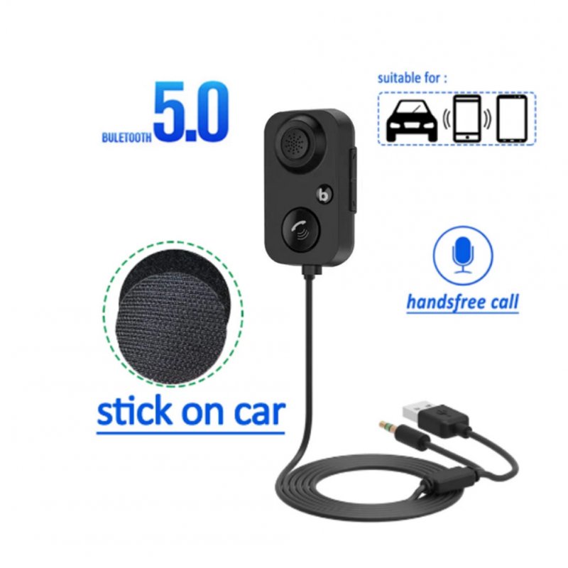 Wireless Car Receiver Bluetooth 5.0 Audio Aux Adapter Kit Compatible for IOS Android Phones 