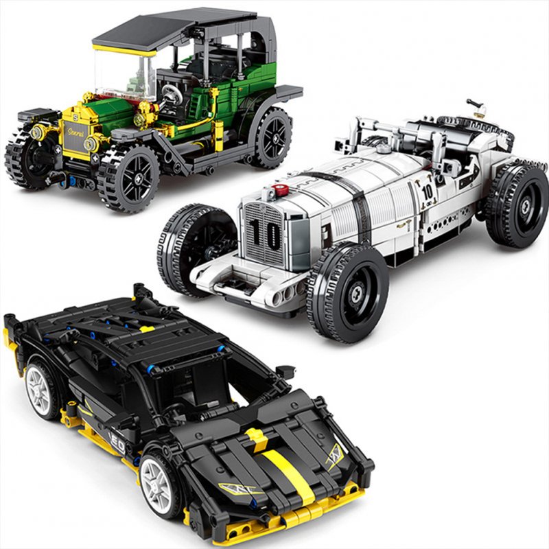 Machinery Pull Back Sports Car  Building  Blocks  Toys Small Particle Bricks Racing Vehicle Assembled Model Holiday Gifts For Boy 