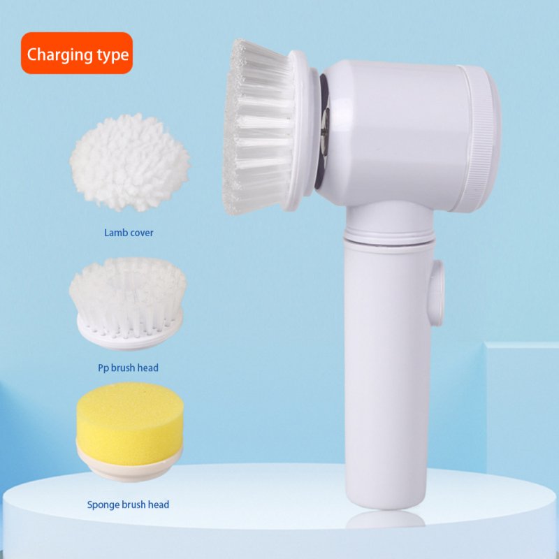 5 -in-1 Handheld Electric Cleaning Brush Rechargeable Spin Scrub Brush with 3 Brush Heads Kitchen Cl