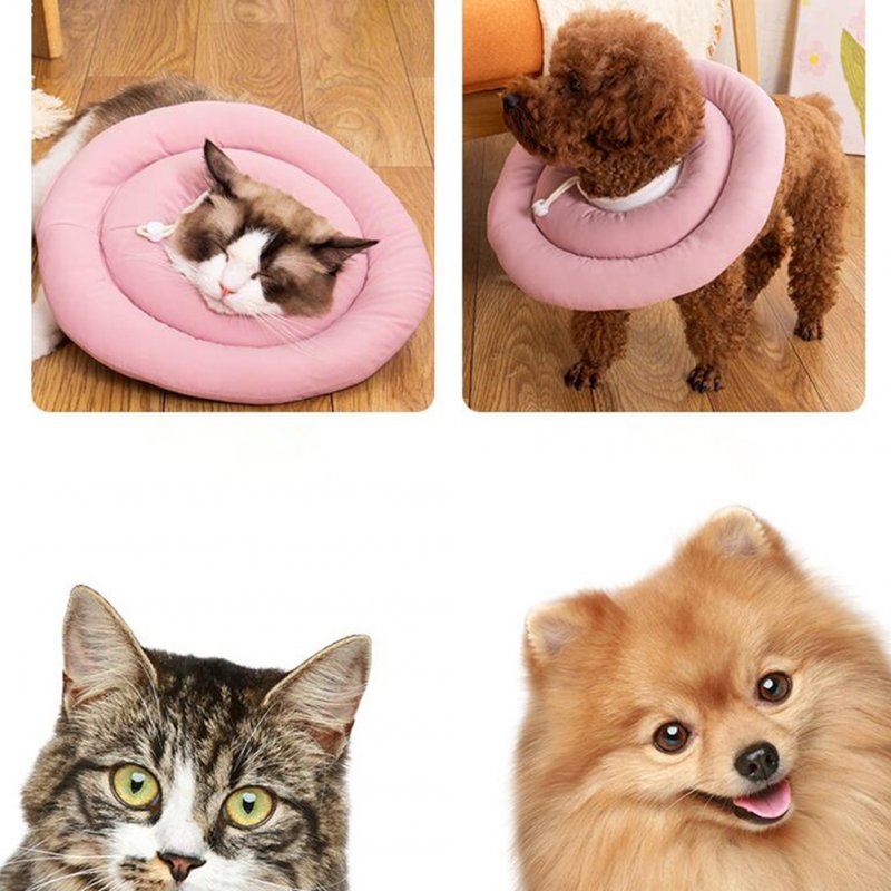 Soft Dog Cone Alternative After Surgery Adjustable Neck Cone Protective Elizabethan Donut Collar For Dogs Cats Recovery pink M x 30