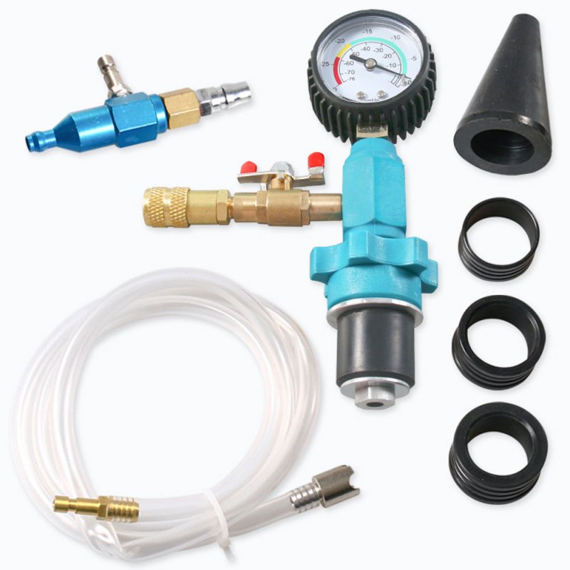 Car Antifreeze Replacement Tool Filler With Vacuum Gauge Water Tank Radiator Coolant Refill Tool With Adapter Hoses 