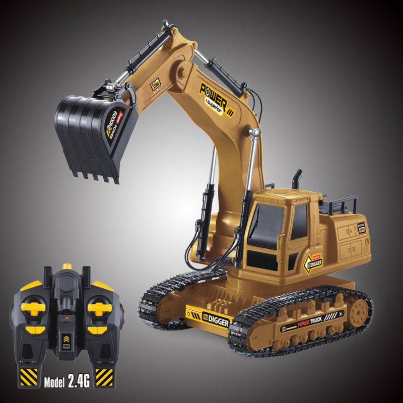 1:18 Children Simulation Electric Engineering Vehicle Toys 10-channel Remote Control Excavator Model 6810l