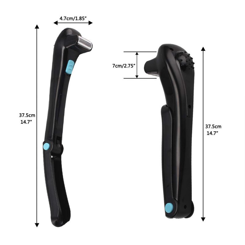 Electric Back Hair Shaver 180 Degrees Foldable Long Handle Body Electric Shaving Tool Groomer Trimmer