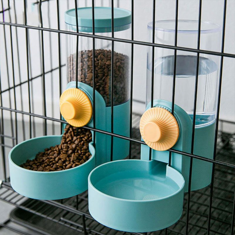 Cat Cage Hanging Automatic Feeding  Bowl Water Drinker Large Capacity 75 Degree Ramp Design Pet Supplies For Kitten Puppy Rabbit 
