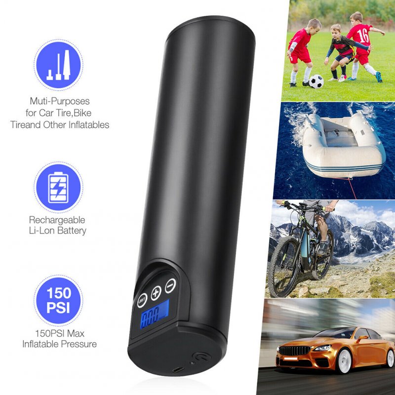 Handheld Multifunctional Car  Air  Pump Compressor Built-in Led Lights Mini Portable Wireless Rechargeable Car Tire Inflator 