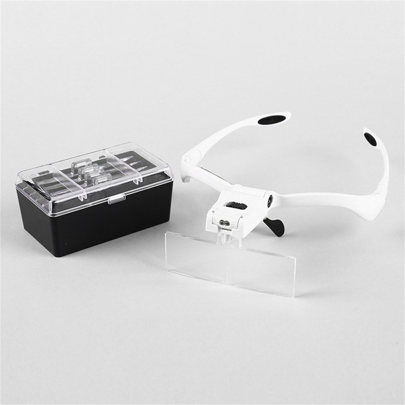 1x 1.5x 2x 2.5x 3.5x Portable Head-mounted Magnifying Glass Frame/head Rope Interchangeable Reading Magnifier