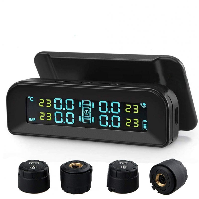 Ip67 Waterproof Tire  Pressure  Monitor Tpms Tire Pressure Monitoring System With Temperature Pressure Lcd Display Auto Alarm Real-time Monitoring 