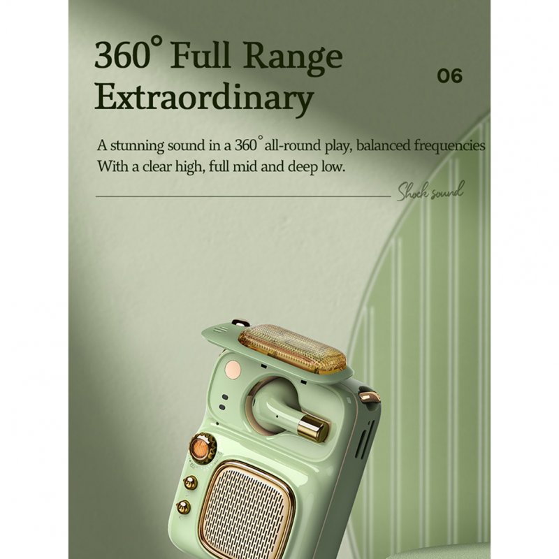 REMAX M59 Retro Bluetooth 5.0 Speaker with Headphones 4-in-1 Mini Audio Fm Radio Card Mp3 Player 