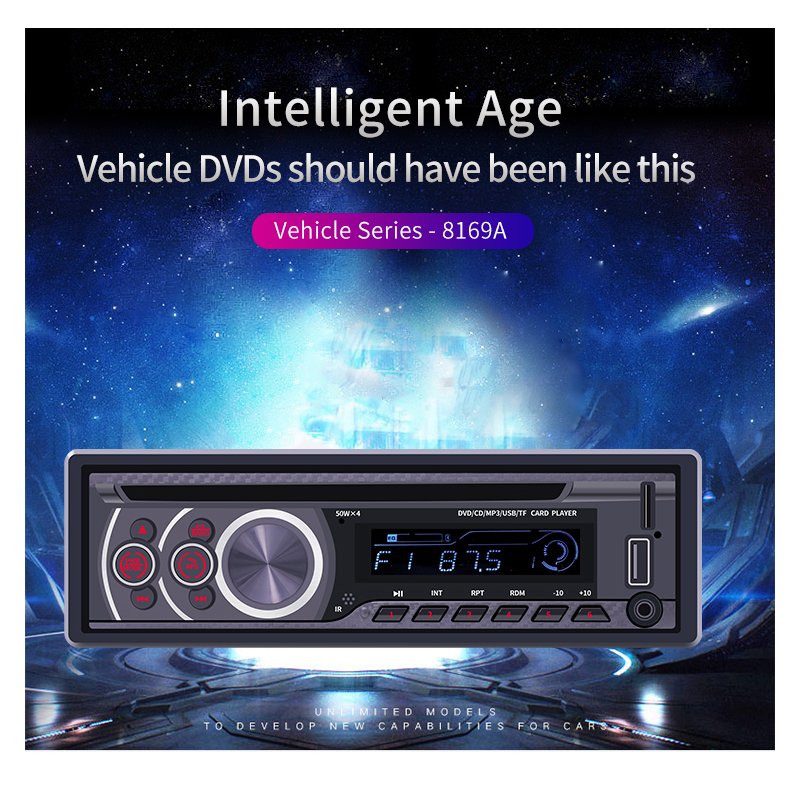 12V Universal Bluetooth U Disk Car Audio Stereo Vehicle Radio MP3 Player CD/DVD/VCD Player 