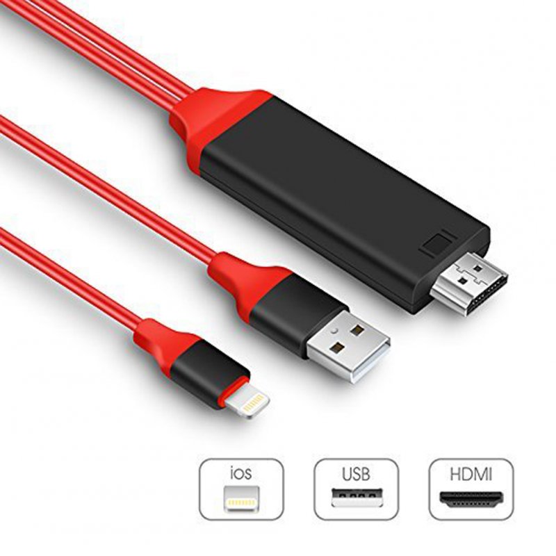 1080P 8-pin to HDMI Cable 8-pin Digital AV to HDMI Adapter for iPhone,iPad,iPod 