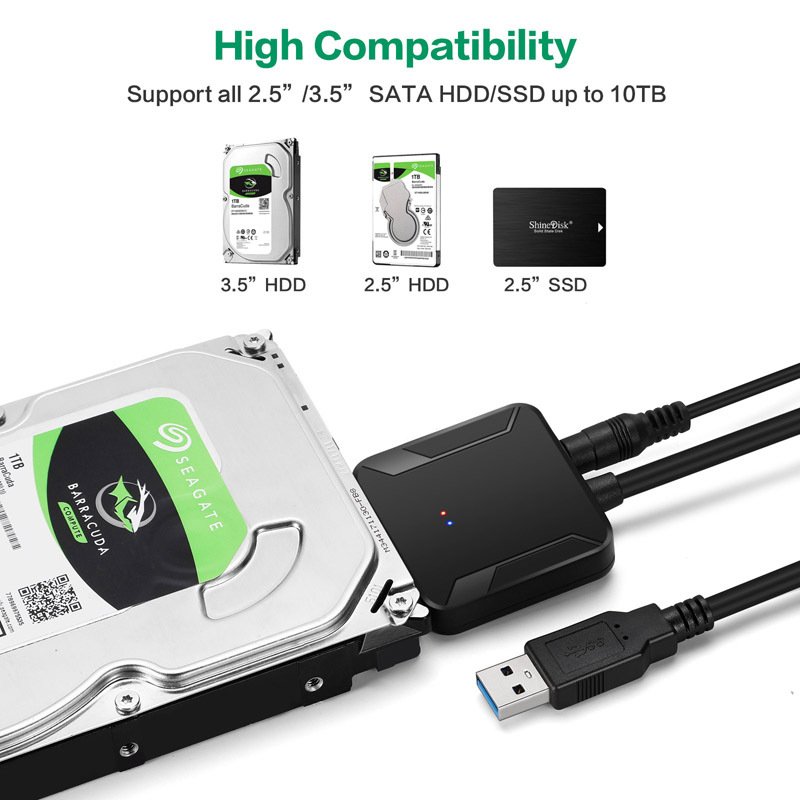 USB3.0 to SATA Adapter Cable Support 2.5/3.5inch SATA7+15PIN HDD SSD PC External Disk Extension Converter Support UASP 