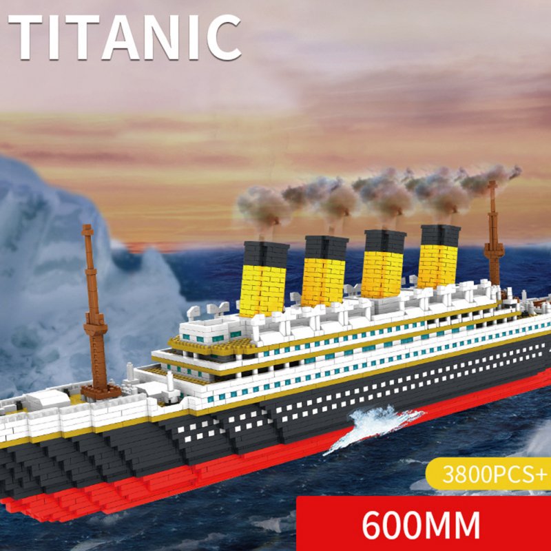 Large Titanic  Building  Block Cruise Ship Model Small Particles Assembled Bricks Stress Relief Educational Toy For Children Grown-up 