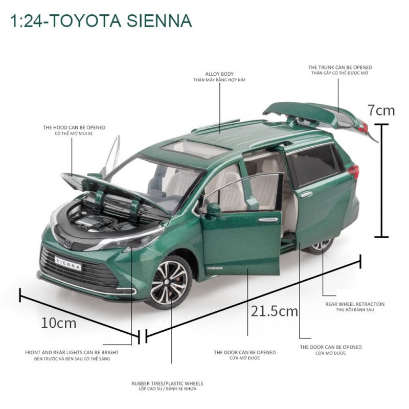 1:24 Simulation Alloy Car Model Ornaments for Toyota Sena Alloy Car Toy for Children 