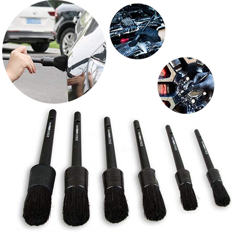 6PCS Wheel Tire Brush Soft Bristle Car Wash Brush Detailing Brush Car Cleaning Brush 