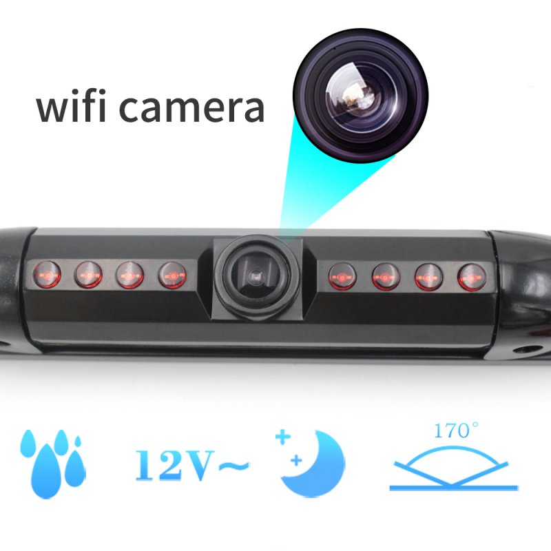 170° HD WiFi Car License Plate Wireless w/ Rearview Camera IR LED Night Vision 
