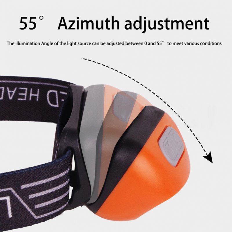 LED Headlamp With 2 Modes Outdoor Camping Headlamps 55° Azimuth Adjustment Lightweight Headlight For Outdoor Camping 
