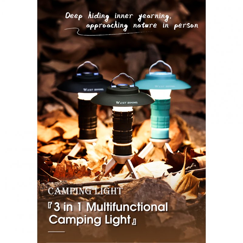 Outdoor Portable Camping Lantern Multifunctional Magnetic Emergency Flashlight Led Tent Light With Power Indicator 