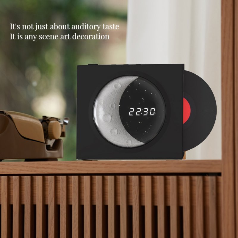 X09 Moon Clock Speaker Hifi Bluetooth Player Vinyl Nostalgia Large Volume Desktop Outdoor Small Audio 