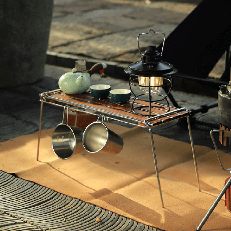 Outdoor Camping Rack Table Detachable Practical Stainless Steel Family Picnic Rack Multifunctional Table For Picnic Camping Hiking 