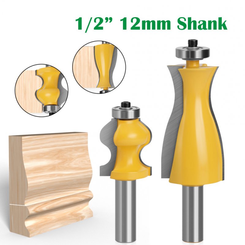 2pcs/set Solid Alloy Wood Milling  Cutter Anti Kickback Design Cutting Tool For Doors Tables