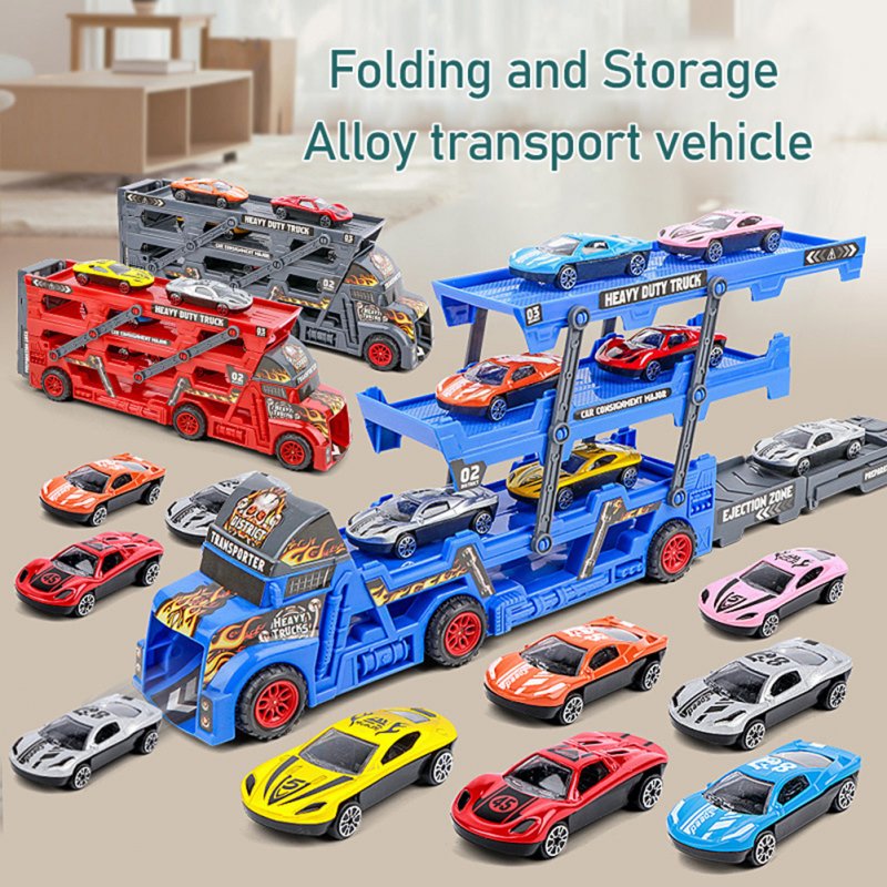 Transport Carrier Truck Car Toy With Mini Cars Catapulting Transporter Truck Play Set Birthday Gifts Gifts For Boys Girls 
