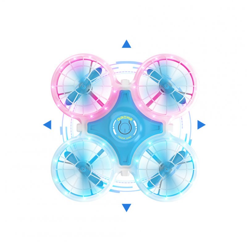 2.4GHz Remote Control Mini Drone Four-Way Avoiding Obstacles Altitude Hold RC Quadcopter with Lights Pink