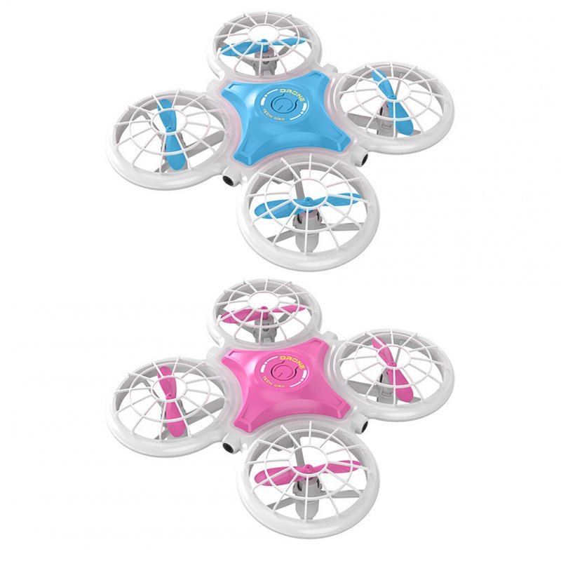 2.4GHz Remote Control Mini Drone Four-Way Avoiding Obstacles Altitude Hold RC Quadcopter with Lights Pink