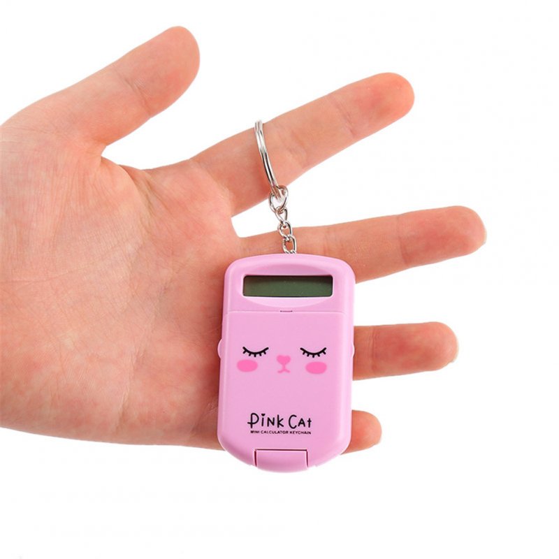 Portable Digit Calculator Mini Calculator Pocket Display Cartoon Cute Creative Keychain  Calculator 