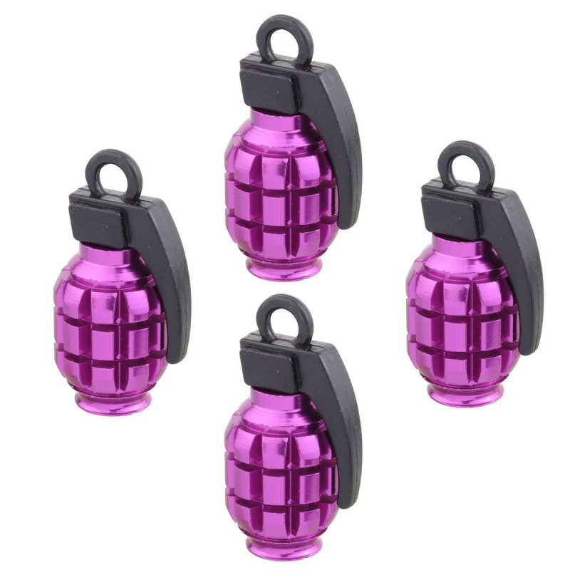 4pcs Universal Wheel Tyre Valve Caps Aluminum Grenade Bomb Shape Bicycle Tire Air Valve Cover for Car Truck Motocycle 
