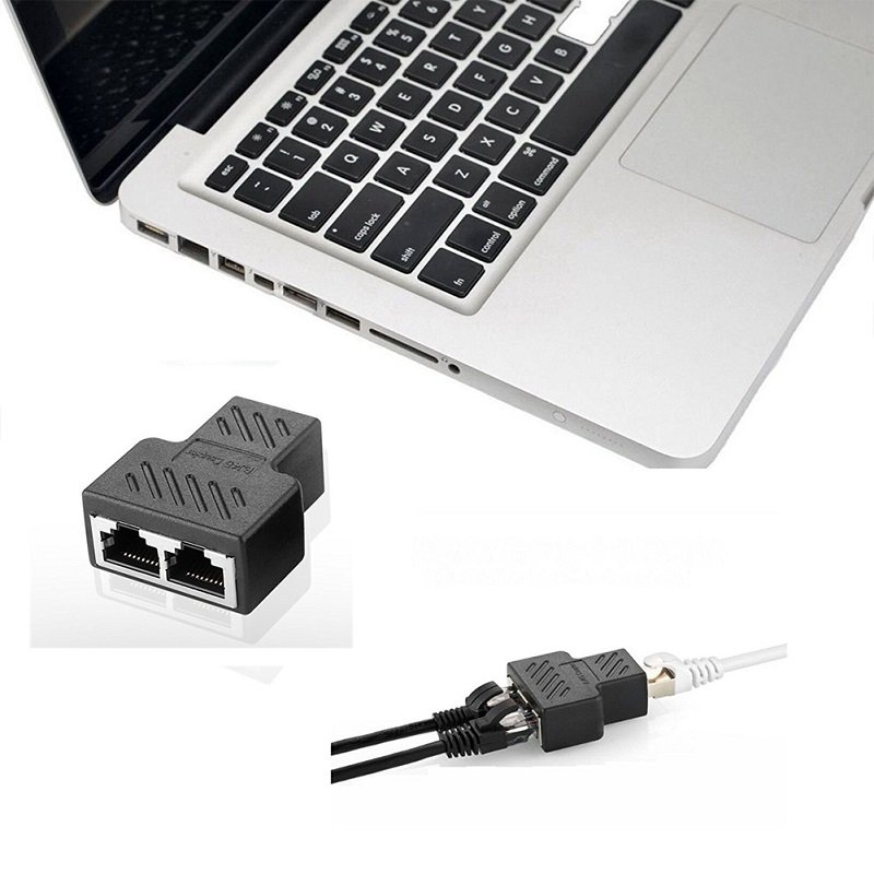 RJ45 Splitter Adapter 1 to 2 Dual Female Port CAT 5/CAT 6 LAN Ethernet Socket Splitter Connector Adapter  