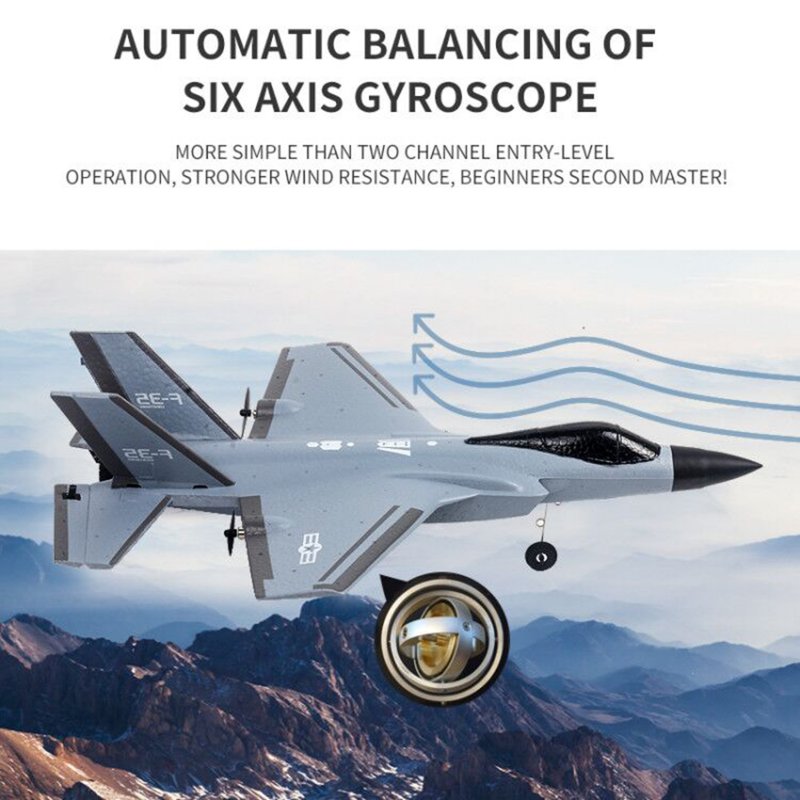 Fx935 Rc Airplane 2.4g 4ch F35 Fighter Epp Drone Remote Control Plane Electric Rc Aircraft Model Toys Black