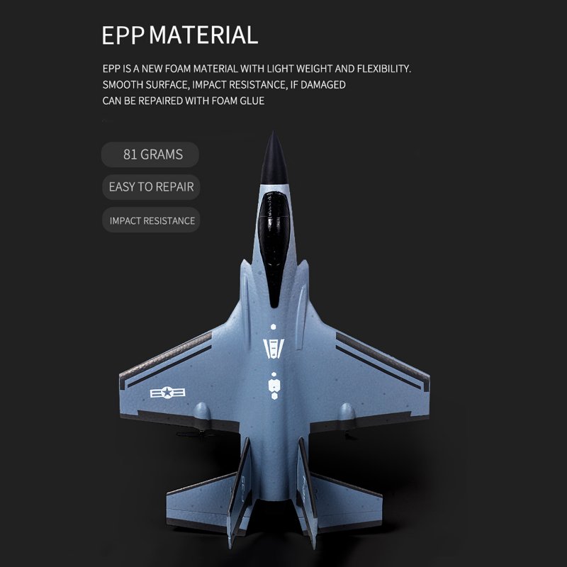 Fx935 Rc Airplane 2.4g 4ch F35 Fighter Epp Drone Remote Control Plane Electric Rc Aircraft Model Toys Black