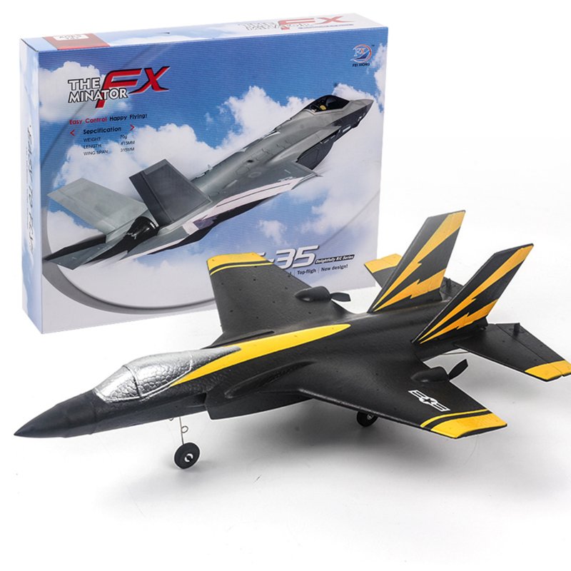 Fx935 Rc Airplane 2.4g 4ch F35 Fighter Epp Drone Remote Control Plane Electric Rc Aircraft Model Toys Black