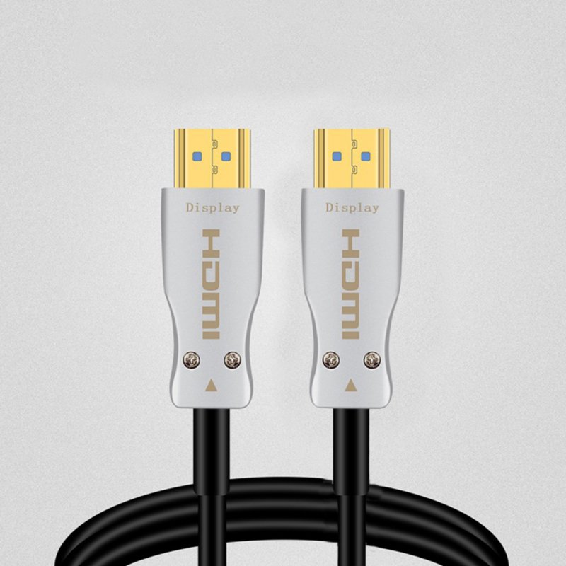 Optical Fiber HDMI 2.0 Male to Male Silver HD Line Zinc Alloy 4K*2K Resolution Engineering Wire Signal Without Attenuation