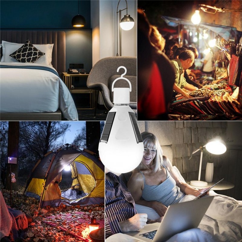 5v 12w Led Solar Light Bulb 6500k 950 Lumens Rechargeable Portable Outdoor Camping Emergency Lamp 