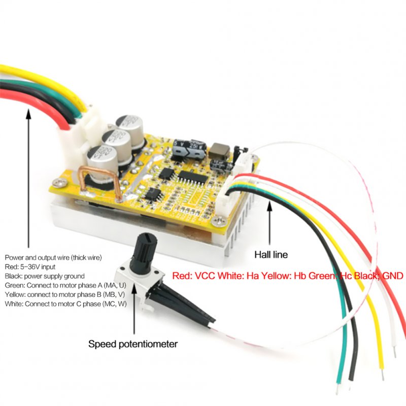 BLDC Three-phase Dc Brushless Hall Motor Controller Set High Power Plc Brushless Motor Driver Board