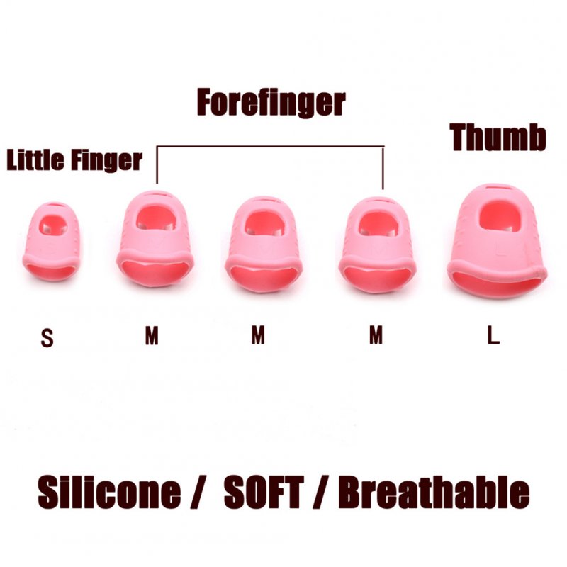 5 Pcs Multifunction Silicone Thimble Tip Guitar Finger Guards DIY Crafts Tool Needlework Accessories 