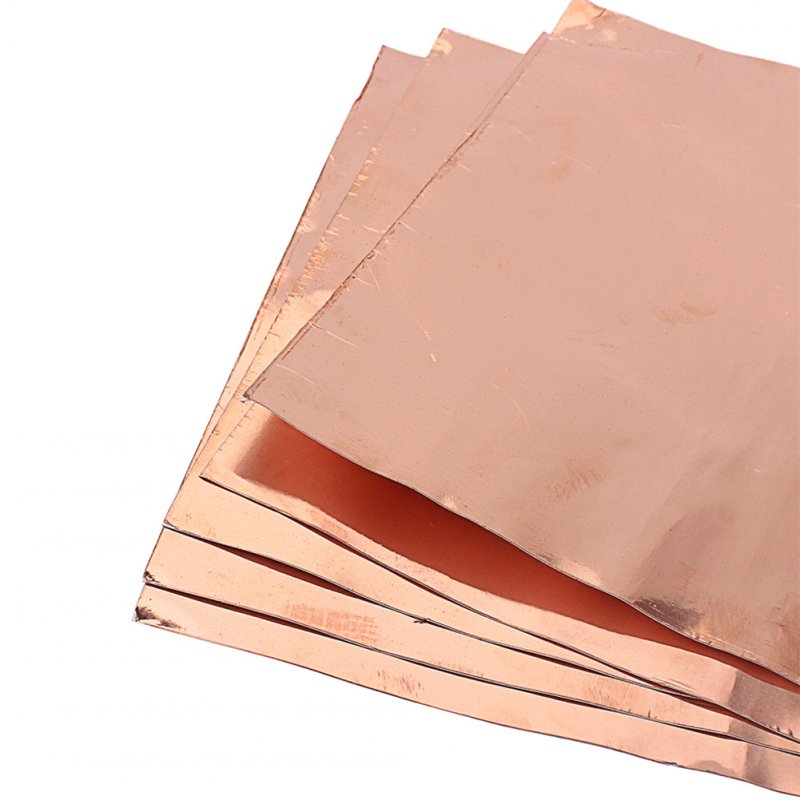 5pcs 300*200mm Copper Foil Sheet 0.2mm Thickness Conductive Adhesive Tape Electro Magnetic Interference Shielding Electric Guitar Repair Tool  Copper foil sheet