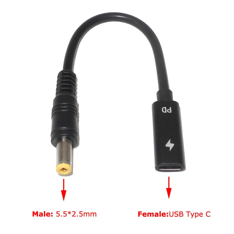 USB 3.1 Type C USB Female to DC 7.9*5.0mm 4.0*1.35 5.5*2.5 2.1 Square Male Charger Adapter for Lenovo PD 