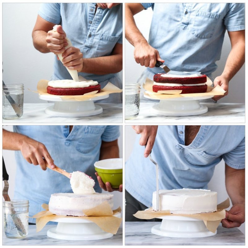 14pcs/set Revolving Cake  Decorating  Stand Kit Rotating Cake Turntable 